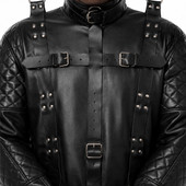 leather straitjacket bondage, leather straight jacket, straight jacket bdsm, leather straitjackets