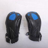 leather bondage mittens, leather mitts, leather bondage mitts, bdsm mittens, bdsm mitts,