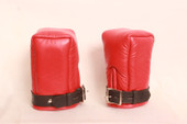 leather bondage mittens, leather mittens