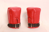 leather bondage mittens, leather mittens