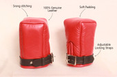 leather bondage mittens, leather mittens