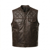 diamond stitch motorcycle vest, leather vest, cafe racer leather vest, mens leather biker vest, men's motorcycle vest, motorcycle leather vest, black leather vest, biker leather waistcoat, leather club vest