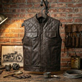 diamond stitch motorcycle vest, leather vest, cafe racer leather vest, mens leather biker vest, men's motorcycle vest, motorcycle leather vest, black leather vest, biker leather waistcoat, leather club vest