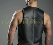 leather vest, gay leather vest, leather vest bdsm, bondage leather vest, leather open front vest