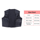 Sleek Leather Bar Vest - Size Chart