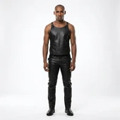 leather vest, gay leather vest, leather vest bdsm, bondage leather vest, leather tank harness, leather tank top, leather bondage vest