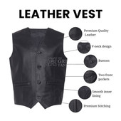 formal leather vest, leather vest, leather fetish vest, mens leather biker vest, men's motorcycle vest, motorcycle leather vest, black leather vest, biker leather waistcoat, leather club vest