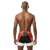 steampunk leather shorts, leather bondage shorts, leather shorts, bdsm short