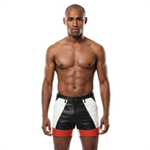 steampunk leather shorts, leather bondage shorts, leather shorts, bdsm short