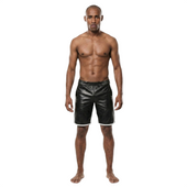 leather shorts, leather shorts bondage, leather shorts bdsm, leather gay shorts, gay leather shorts