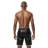 leather shorts, leather shorts bondage, leather shorts bdsm, leather gay shorts, gay leather shorts