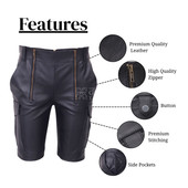 Mens Leather Cargo Shorts - Infographics
