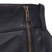Mens Leather Cargo Shorts - Closed Zipper View