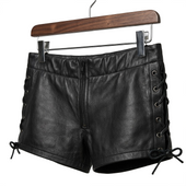 leather shorts, leather shorts bondage, leather shorts bdsm, leather gay shorts, gay leather shorts