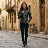 leather jacket, leather zipper jacket, genuine leather jacket, leather biker jacket, women jacket, biker women jacket