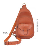 Image Model wearing leather sling bag for men Image Model wearing leather sling bag for men