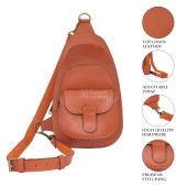 Image Model wearing leather sling bag for men Image Model wearing leather sling bag for men