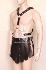 leather kilt, leather kilt for men, mens leather kilt, Gay Kilt, leather gladiator kilt