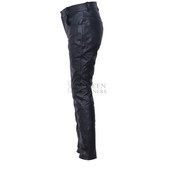 Men's Black Leather Pants - Side View Men's Black Leather Pants - Side View