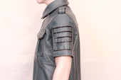 Leather military style shirt, leather BDSM shirt, Bondage leather Shirt, Leather Police Shirt fetish