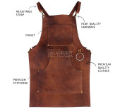 Front view of Leather Aprons For Grilling