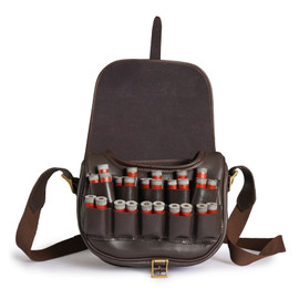 brown leather cartridge bag, shotgun shell holder, leather ammo bag brown leather cartridge bag, shotgun shell holder, leather ammo bag