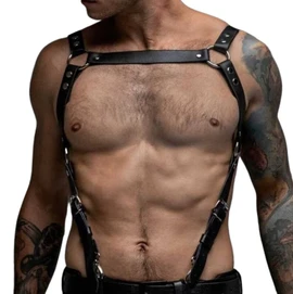mens leather harness suspenders, leather harness