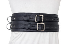 Leather Adult Bondage belt, leather waist belt, leather restraint