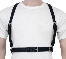 leather chest harness, leather harness