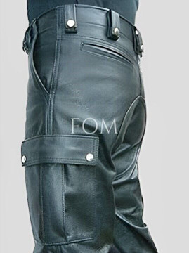 Men's Leather Black Steampunk Pant