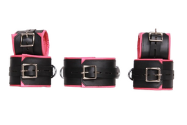 Leather cuffs, leather handcuffs, leather restraints, leather pink cuffs Leather cuffs, leather handcuffs, leather restraints, leather pink cuffs