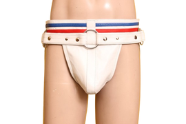 men's leather jockstrap, leather jockstrap, white leather jockstrap, gay jockstrap, bdsm jockstrap, mens leather jockstrap