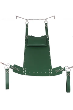 front view of leather sex swing bondage