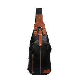 Front Image of Leather Sling Backpack Front Image of Leather Sling Backpack