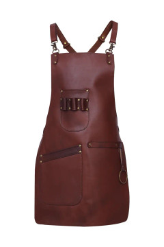 Model wear a Leather Apron for Woodworking - Main image