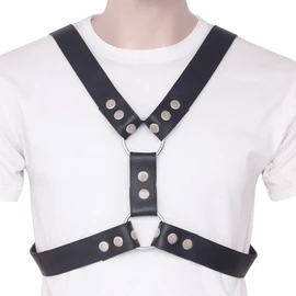 men's leather y-harness - front view, leather harness, leather gay harness, leather bondage harness, men's leather harness, leather harness for men, bondage harness, gay harness, gay leather harness