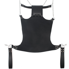 front view of gay leather sling