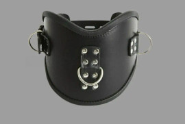 leather bdsm collar, leather bondage collar, leather slave collar, leather neck restraint, leather posture collar, posture collar bondage, bdsm posture collar