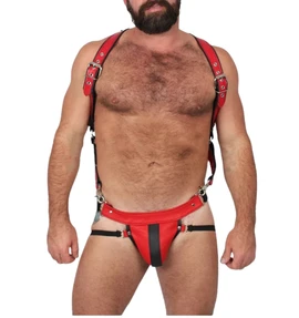 mens trojan leather body harness, leather harness
