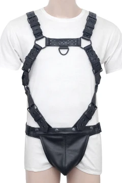 leather mens jockstrap harness, leather harness