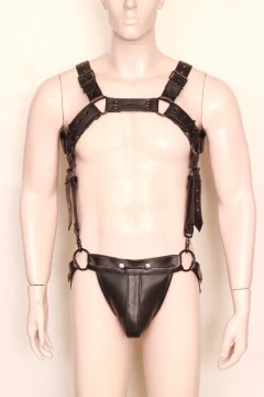 leather jockstrap harness, leather harness