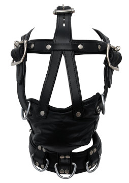 leather face muzzle, leather bdsm muzzle,  leather head harness, leather bondage muzzle