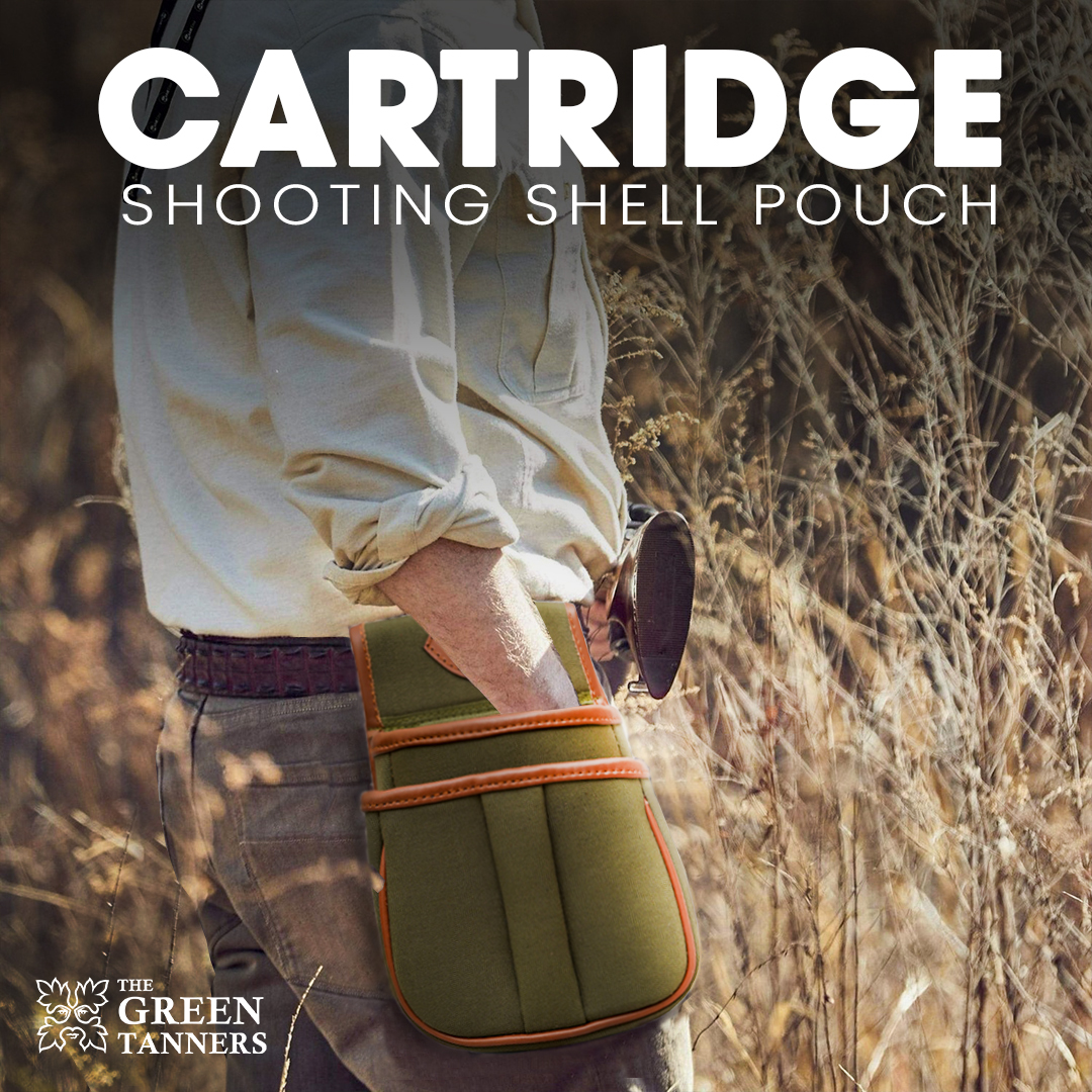 Canvas Leather Cartridge Bag, Canvas Belt Pouch, canvas cartridge bag, cartridge holder, shotgun cartridge bag