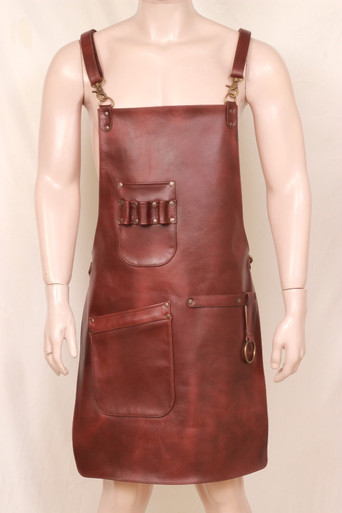 Leather Apron with Straps & Pockets