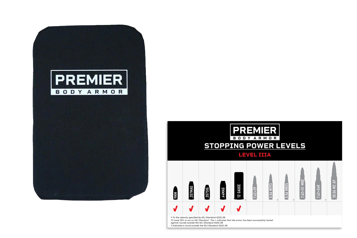 Premier Body Armor IIIA Level 3 10.2x15.5 Soft Armor Insert for