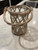 GLASS IN WOVEN CONTAINER W/ HANDLE