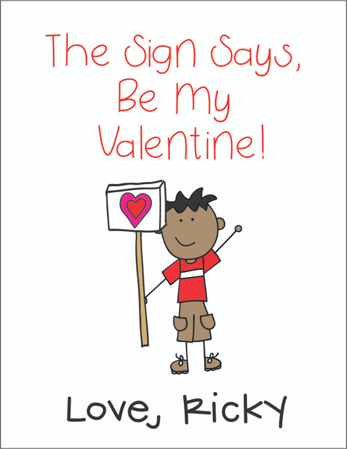 Valentine Cards Sign Boy With Envelopes - Qty 28