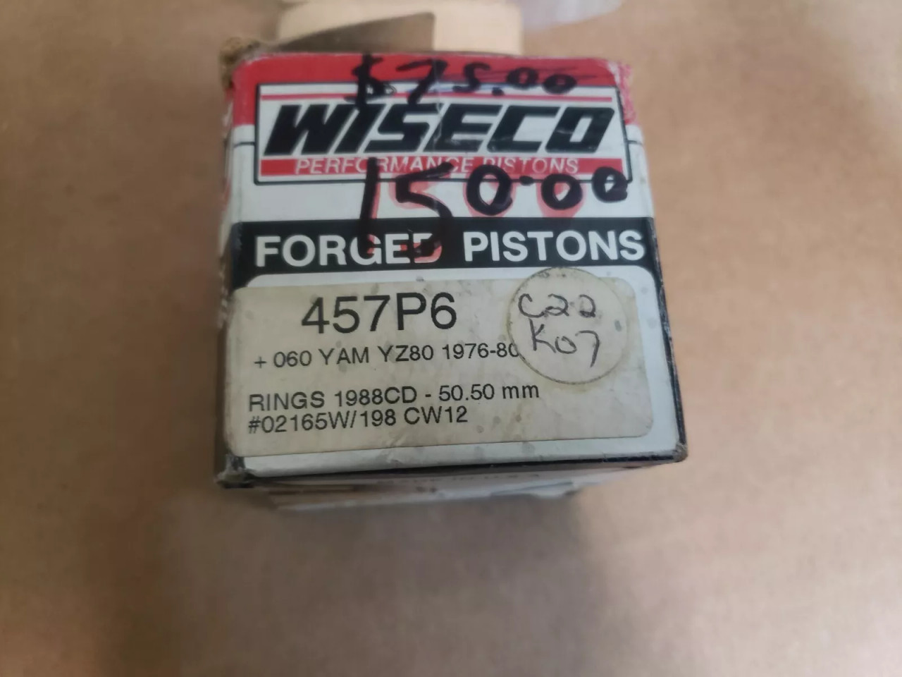 1976-1980 YZ80 Vintage Wiseco Yamaha Piston 0.60 Rings & Circlips 457P6