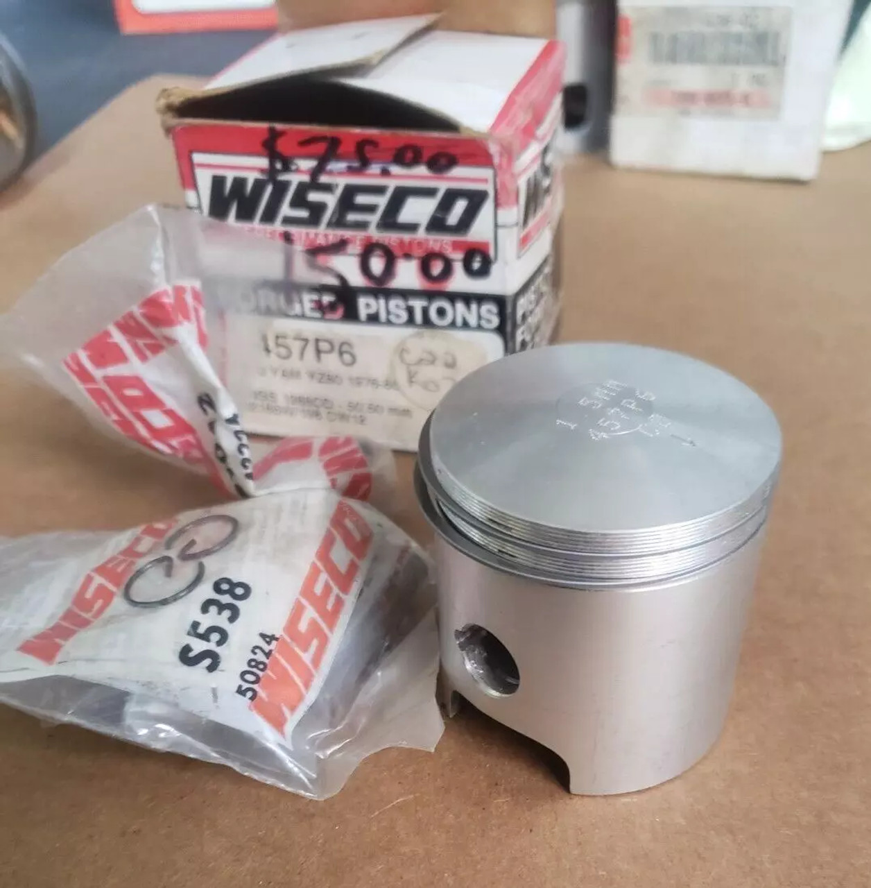 1976-1980 YZ80 Vintage Wiseco Yamaha Piston 0.60 Rings & Circlips 457P6