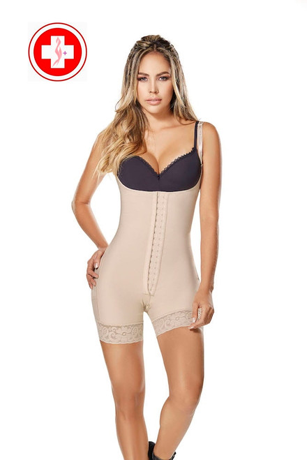 WS: 8034 CLINIC GIRDLES-POST SURGERY SHORT SHAPEWEAR POWERNET STRAPS ZIPPER PERINEAL 3 HOOKS